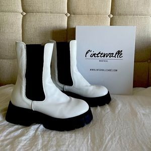 Makati White Leather Boot